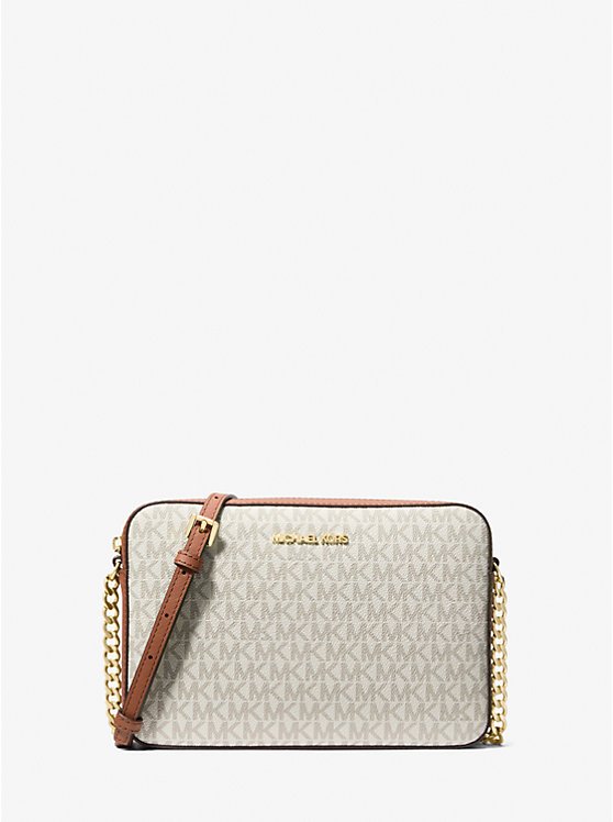 Jet Set Large Printed Logo Crossbody Bag-VANILLA