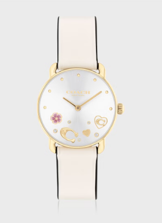 COACH Lather Strap Analog Watch