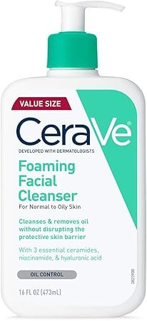 CeraVe CeraVe Foaming Facial Cleanser | Makeup Remover and Daily Face Wash for Oily Skin, 473 Ml