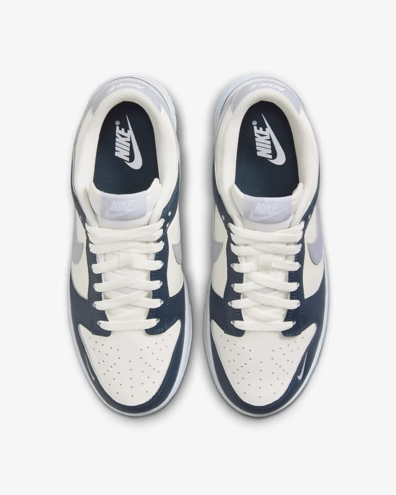 Nike Dunk Low - Sail/White/Armory Navy/Wolf Grey - Image 2