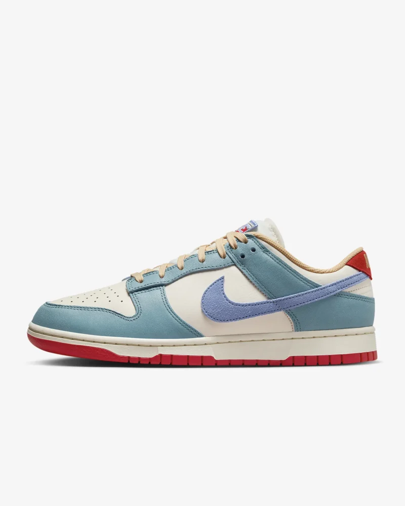 Nike Dunk Low Premium-Shown: Pale Ivory/Denim Turquoise/Light Crimson/Royal Pulse - Image 4