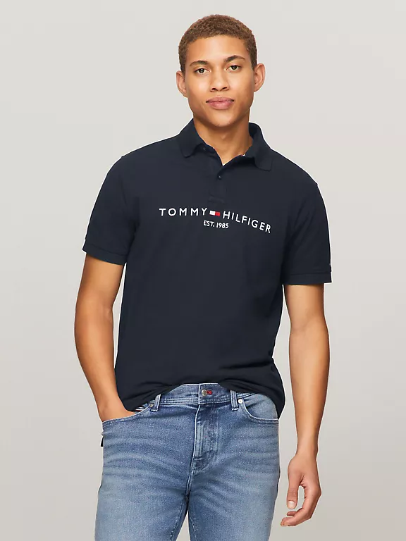 Tommy Hilfiger Embroidered Tommy Graphic Polo-Navy