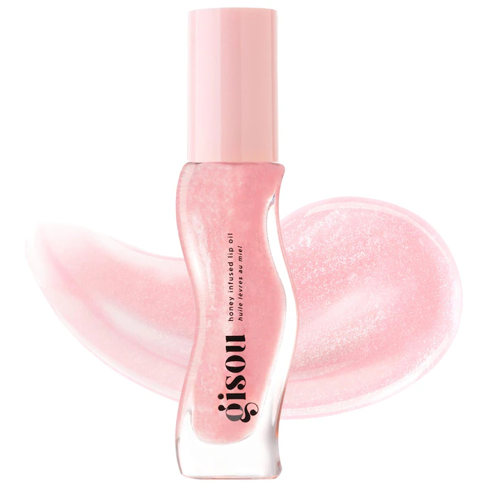 Gisou Honey Infused Hydrating Lip Oil – Watermelon Sugar – Clear Pink Shimmer