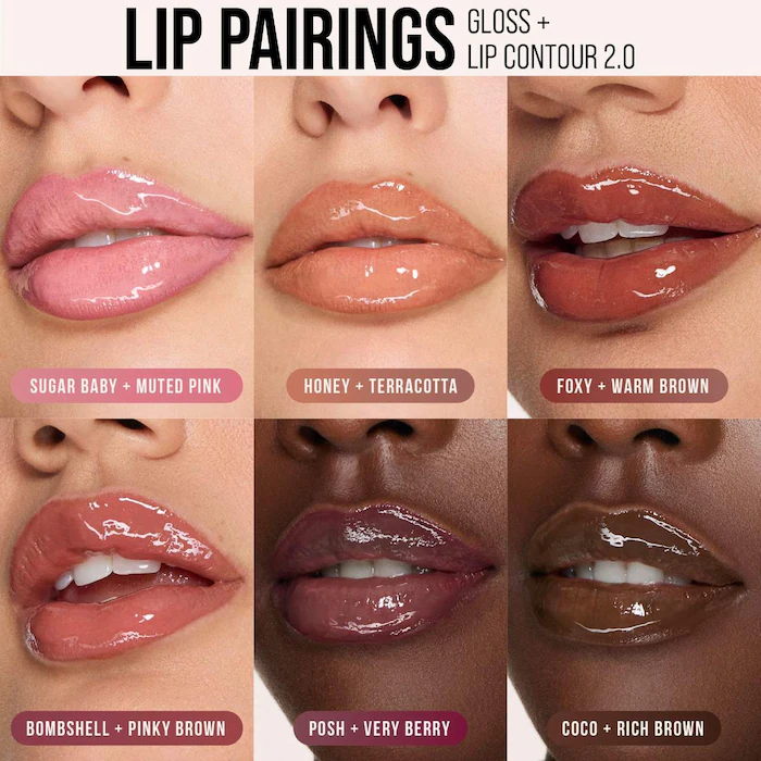 tarte Maracuja Juicy Lip Plump Gloss -HUDA BEAUTY Faux Filler Shiny Non-Sticky Lip Gloss – Sugar Baby – light pink