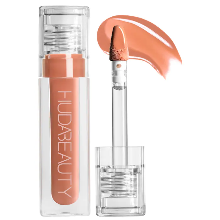 tarte Maracuja Juicy Lip Plump Gloss -HUDA BEAUTY Faux Filler Shiny Non-Sticky Lip Gloss – Honey – light peachy nude