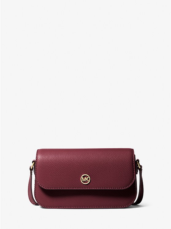 Michael Kors Jet Set Travel Small Pebbled Leather Crossbody Bag (OXBLOOD)