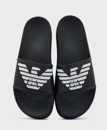 EMPORIO ARMANI Logo One Strap Flip Flops ( Multicolor)