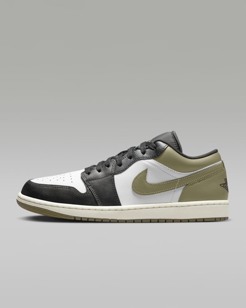 Air Jordan 1 Low (Black/Medium Olive/White) - Image 3
