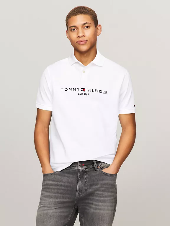 Tommy Hilfiger Embroidered Tommy Graphic Polo-Fresh White