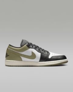 Air Jordan 1 Low (Black/Medium Olive/White)