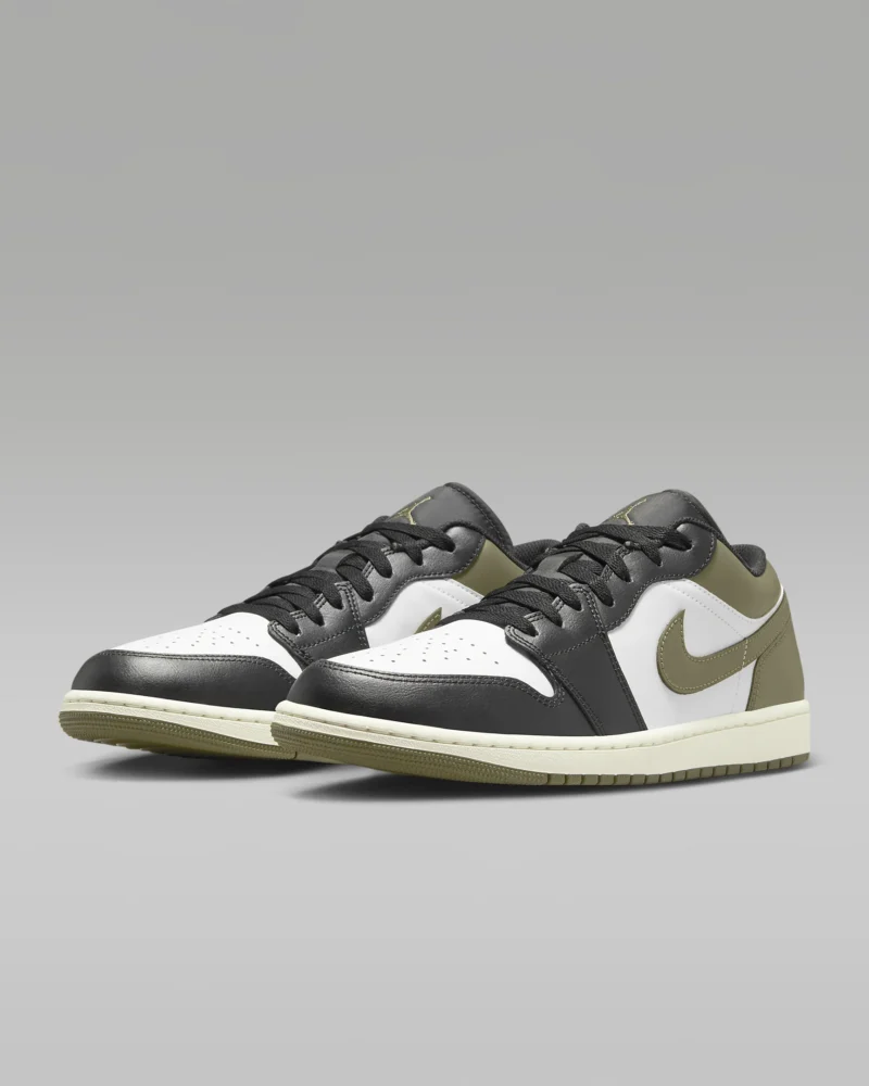 Air Jordan 1 Low (Black/Medium Olive/White) - Image 2