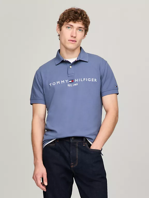 Tommy Hilfiger Embroidered Tommy Graphic Polo-Bank Blue