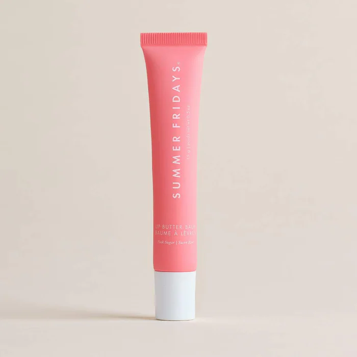 Summer Fridays Lip Butter Balm for Hydration & Shine – Pink Sugar – sheer light pink
