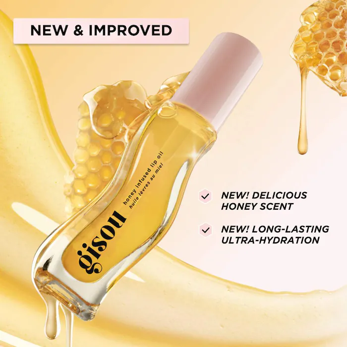 Gisou Honey Infused Hydrating Lip Oil -Honey Gold – clear golden glow