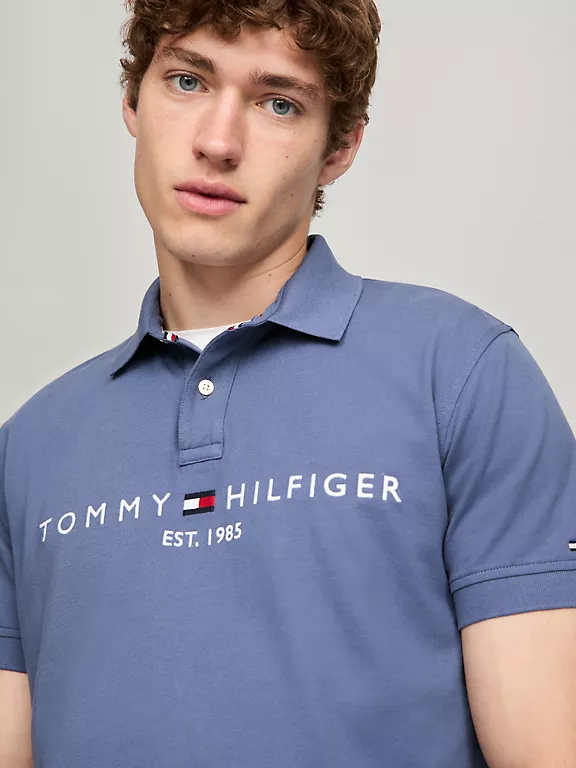 Tommy Hilfiger Embroidered Tommy Graphic Polo-Bank Blue