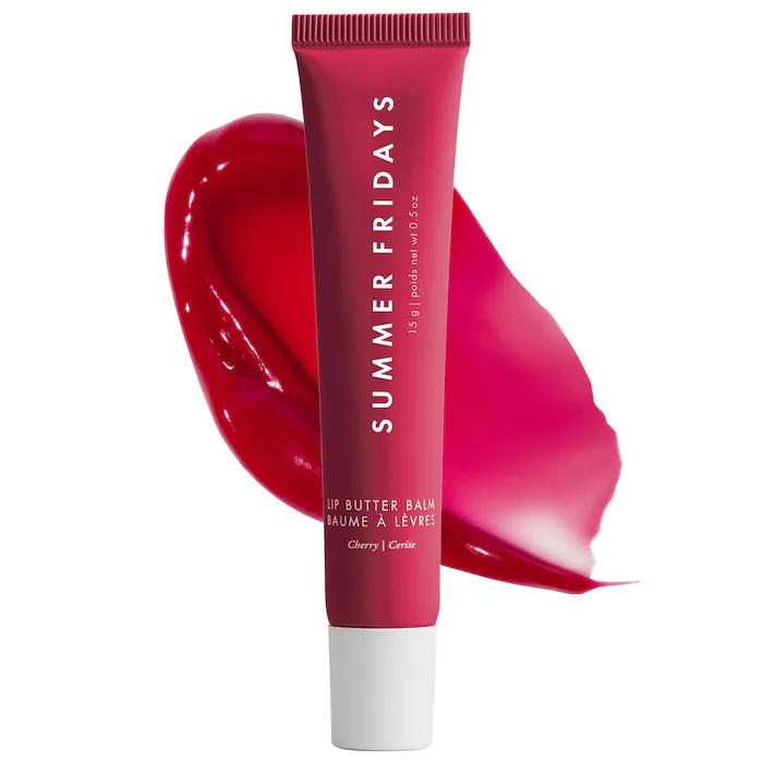 Summer Fridays Lip Butter Balm for Hydration & Shine – Cherry – sheer cherry red