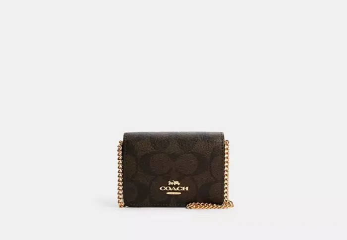 Mini Wallet On A Chain In Signature Leather