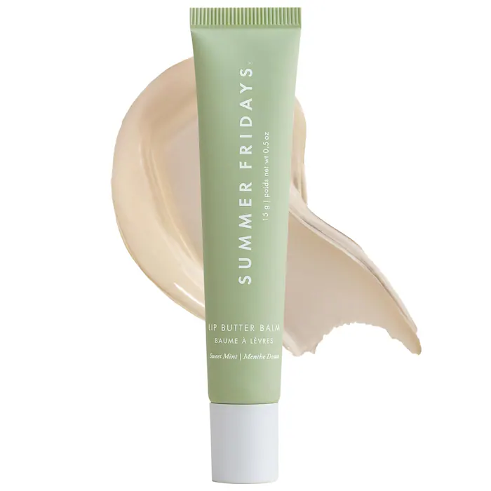 Summer Fridays Lip Butter Balm for Hydration & Shine – Sweet Mint – sheer clear