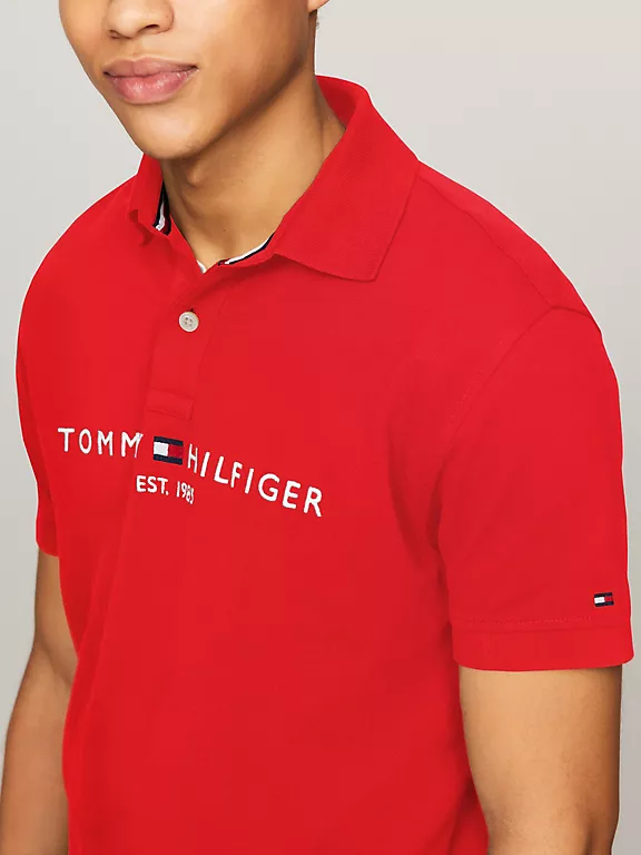Tommy Hilfiger Embroidered Tommy Graphic Polo-Rouge -Primary Red
