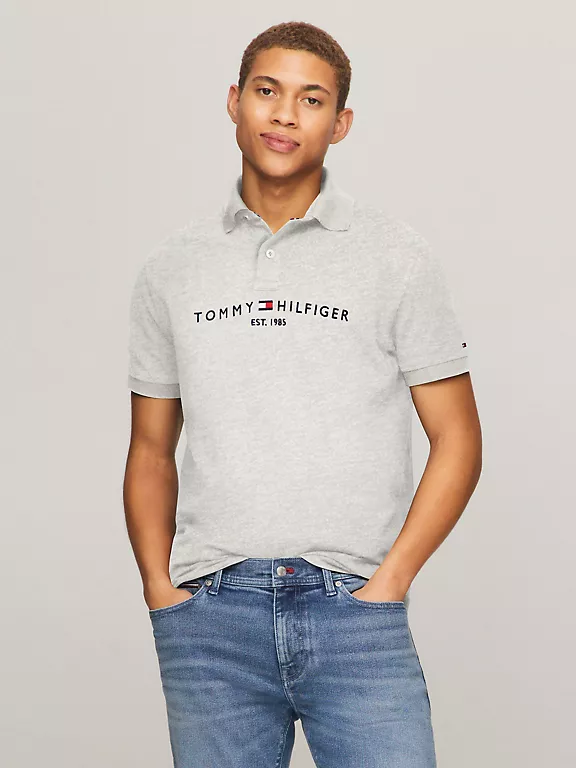 Tommy Hilfiger Embroidered Tommy Graphic Polo-Grey Heather