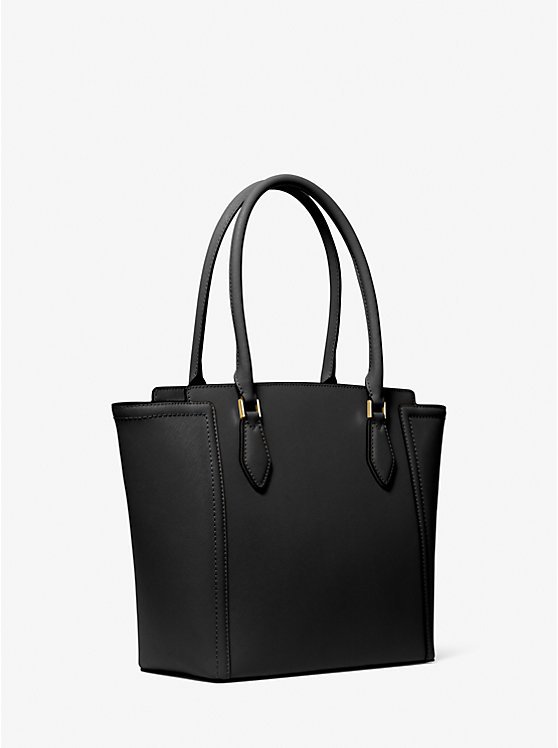 Michael Kors Ayden Large Leather Tote Bag (BLACK)