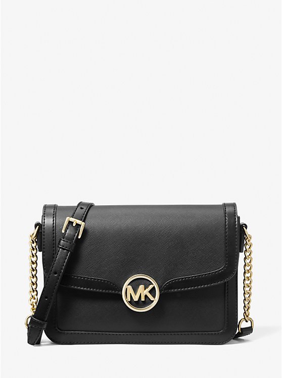 Michael Kors Leida Medium Shoulder Bag (BLACK)