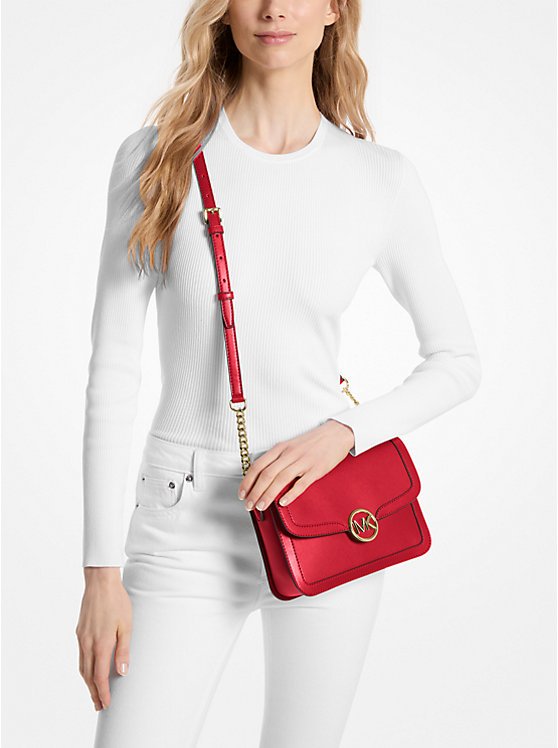Michael Kors Leida Medium Shoulder Bag (BRIGHT RED)