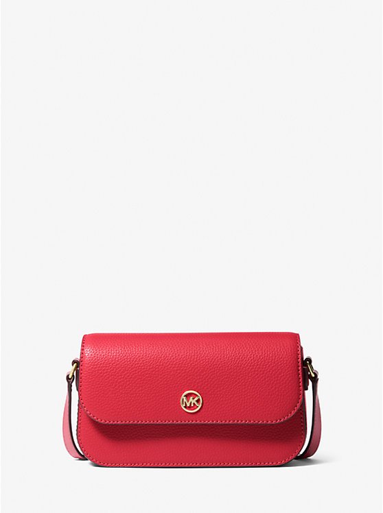 Michael Kors Jet Set Travel Small Pebbled Leather Crossbody Bag (BRIGHT RED)