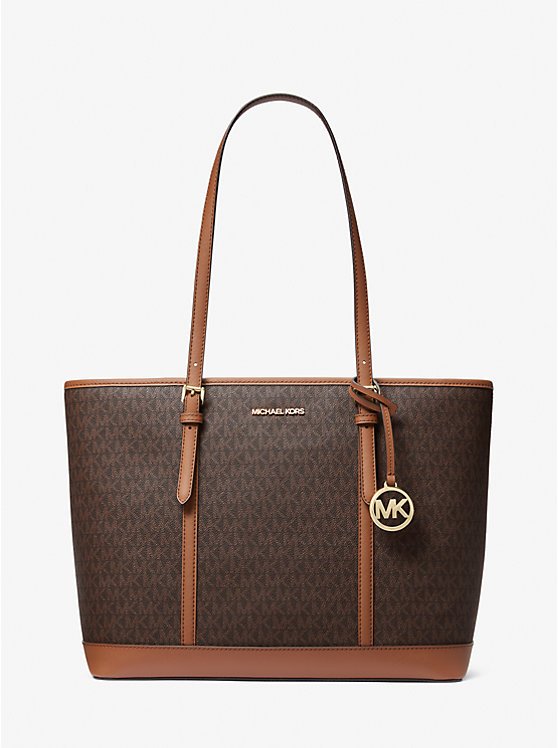 Michael Kors Jet Set Travel Large Logo Tote Bag (Brown)