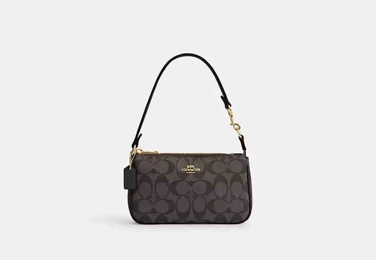 Coach Nolita 19 In Signature Canvas Gold/Brown Black