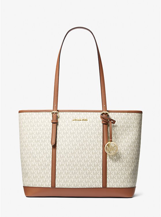 Michael Kors Jet Set Travel Large Logo Tote Bag (VANILLA)