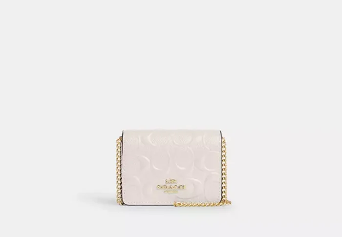 Mini Wallet On A Chain In Signature Leather