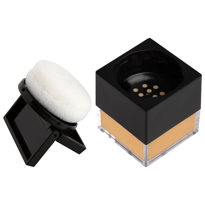 HUDA BEAUTY Easy Bake Blurring Loose Baking & Setting Powder –  Kunafa – deep tan and rich skin tones. golden undertones brighten and disguise under-eye darkness.