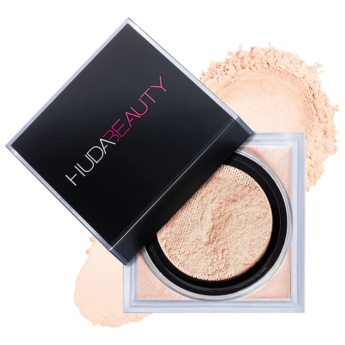HUDA BEAUTY Easy Bake Blurring Loose Baking & Setting Powder – Sugar Cookie -Cupcake – fair to light skin tones. pink undertones brighten and disguise under-eye darkness.