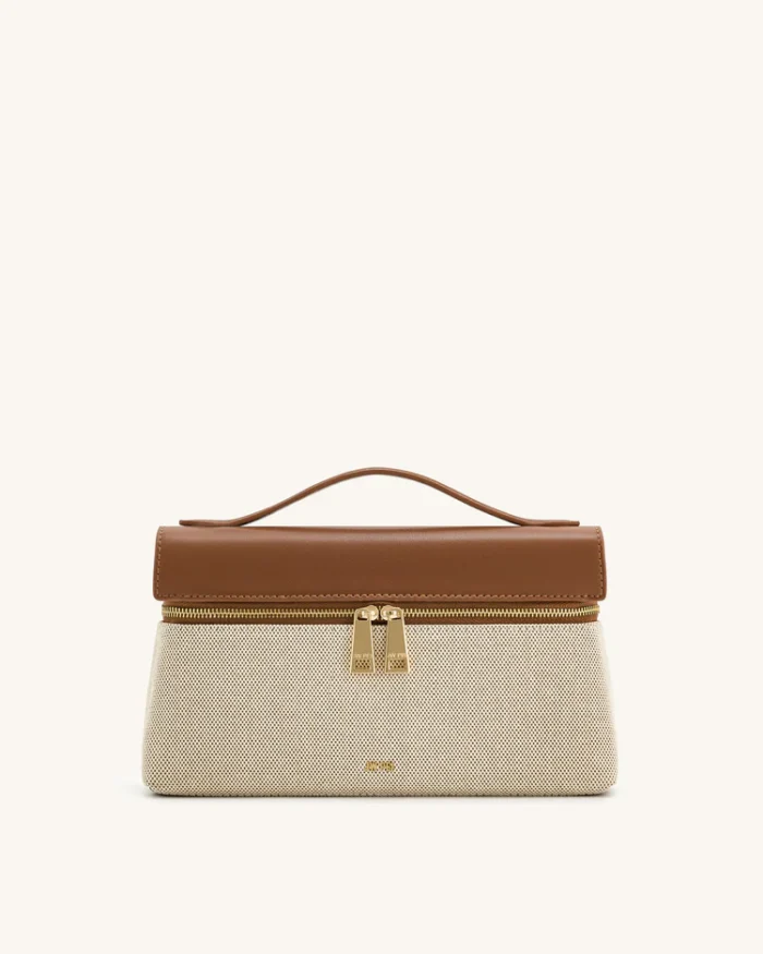 Thea Top Handle Bag – Brown Canvas
