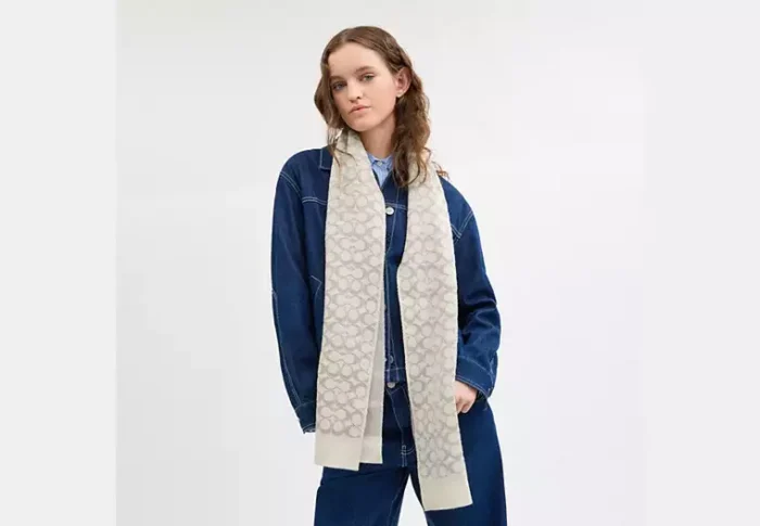 Signature Metallic Knit Scarf